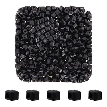 Imagem de Mandala Crafts Contas de cristal de cubo preto de 3 mm – 500 contas de vidro facetadas para fabricação de joias, suprimentos de contas, artesanato DIY, pulseiras, colares, brincos e contas