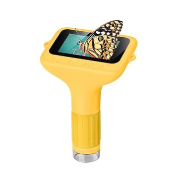 Imagem de Naroote Microscópio Digital Portátil 1080P para Crianças 3,0 Polegadas IPS Tela Colorida Ajustável LED Armazenamento Integrado Com Luz Inspire Interesse Científico Mini Miniscópio (YELLOW)