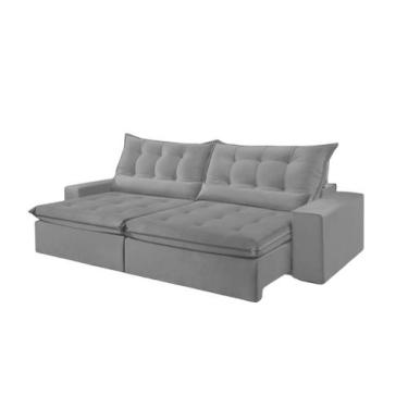 Imagem de Sofá Montebello Retrátil e Reclinável 290cm com Pillow e Molas Ensacad