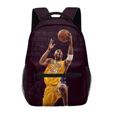 Imagem de Mochila escolar infantil Kobes Bryantss 3D Oxford 30x17x40cm