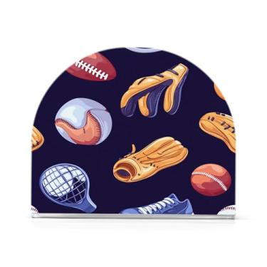 Imagem de STAYTOP Suporte de guardanapo, bolas esportivas e luvas porta-guardanapos para mesas cozinha restaurante decoração de casa, suporte decorativo moderno para guardanapos de coquetel de papel de jantar