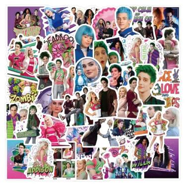 Imagem de 55 peças adesivos de filmes de zumbi para adolescentes, meninas, laptop, celular, guitarra, bagagem, garrafas de água, caderno, diário, skate (amarelo)