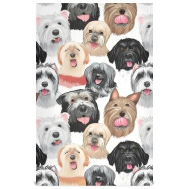 Imagem de Joisal Toalhas de mão de chá com estampa de rosto de cachorro fofo conjunto de toalhas de prato para decoração de cozinha panos finos de secagem rápida 45 x 71 cm, 1 pacote