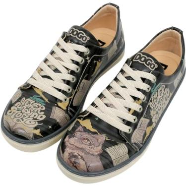 Imagem de DOGO Tênis feminino de couro vegano, feito à mão e exclusivo, Design Never Ending Story, 38