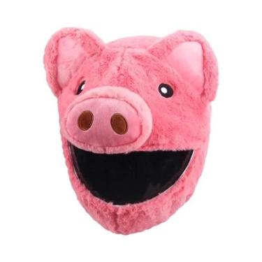 Imagem de Capa De Capacete De Motocicleta De Pelúcia Em Estilo Cartoon Com Orelh