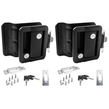 Imagem de Fechadura de porta de entrada de trailer para trailer, 2 peças, polar, preta, fechadura