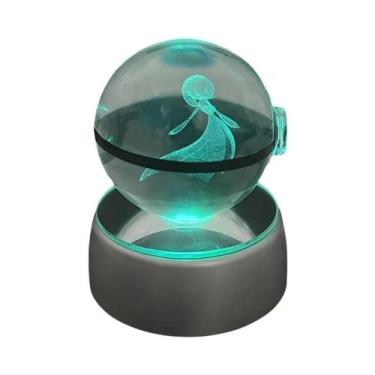 Imagem de Luminária LED 3D Cristal Pokémon POKE BALL Com Figuras De Brinquedo Sn