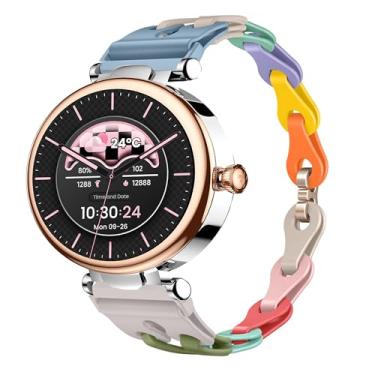 Imagem de Lamshaw Compatível com pulseiras TOZO S8, 18 mm, pulseiras de substituição de silicone elástico de 22 mm compatíveis com TOZO S8, S6, S5, S3 Smart Watch (pulseira de tamanho de 1, 18 mm)