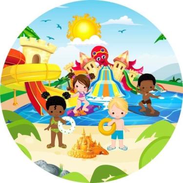 Imagem de Painel Festa Redondo C/ Elástico 1,50m Pool Party - Fadrix, Pool party