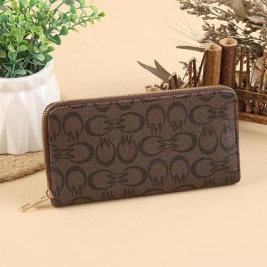 Imagem de Carteira feminina moderna longa com zíper duplo organizador de grande capacidade com mais de 10 compartimentos para cartões e dinheiro, Cor 2, OneSize, Tendência