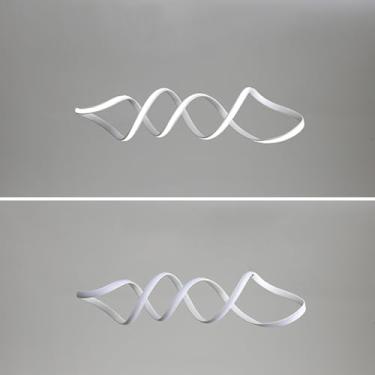 Imagem de Luminária pendente de LED para mesa de jantar, com intensidade regulável e controle remoto. Design criativo, ideal para ilha de cozinha, bar, café e mesa de restaurante (branca, 80 cm).