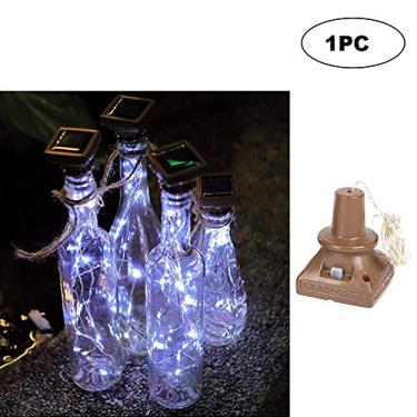 Imagem de Luz de Energia Solar 2M 20LEDs Cordoalha Cobre para Decoração Garrafa Vinho Decorativa Brilhante Econômica e Ambientalmente Amigável Vidros Ambientes