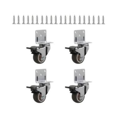 Imagem de Rodízio De Borracha Macia Em Forma De L 4 Peças Universal Roda Giratór