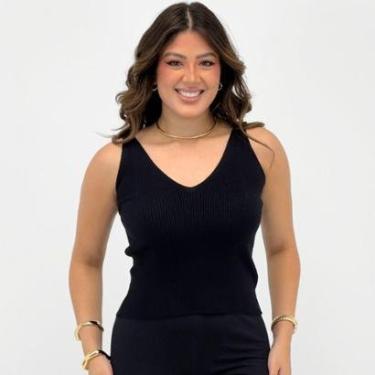 Imagem de Blusa Blue Rose Regata Gola V Tricot Feminina-Feminino