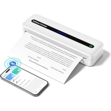 Imagem de Impressoras portáteis sem fio para viagens, sem tinta térmica, 300 Dpi, 2600 mAh, Bluetooth 5.0 sem fio, suporta carta dos EUA de 21,6 cm x 28 cm, tamanho A4, compatível com iPhone, iPad, Android, Mac