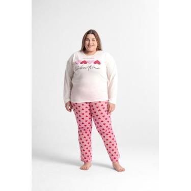 Imagem de Pijama Feminino Adulto Longo PLus Size - EMC Store, Multicolorido, G2