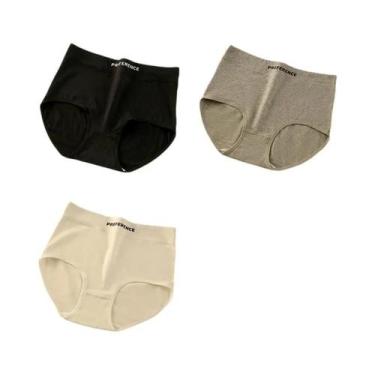 Imagem de Conjunto De 3 Calcinhas De Algodão De Cintura Alta Para Mulheres, Conf