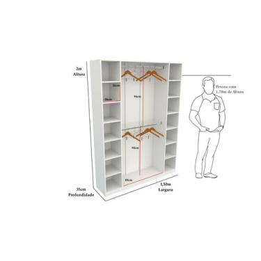 Imagem de Armário Colmeia Cabideiro Livia M3 100% Mdf (closet Loja) - VETORIAL M