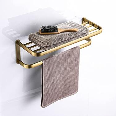 Imagem de Conjunto de acessórios de banheiro bronze antigo prateleira de toalha duplo suporte de escova de vaso sanitário suportes de papel higiênico gancho de roupão rack de copo de cerâmica