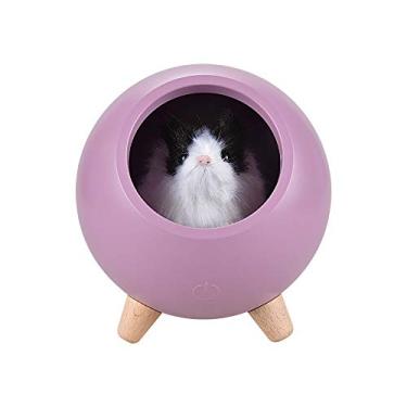Imagem de U5GAAALPPQ9 Luz Noturna Pequeno Hamster Pet Luz Noturna Três Engrenagens Carregamento USB Lâmpada Atmosfera Bonita Decoração de Casa (Cor: B)