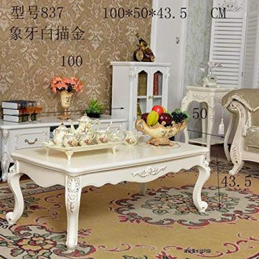 Imagem de Sala de estar simples casa estilo americano mesa pequena sofá europeu armário lateral pequena mesa quadrada mesa de centro mesa lateral (cor: 60 x 60 x 56 cm 4) (100 x 50 x 43,5 cm 21)