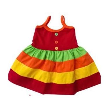 Imagem de Vestido de malha Infantil Bebê Menina - NoBrand, Vermelho, P 3 a 6 mes
