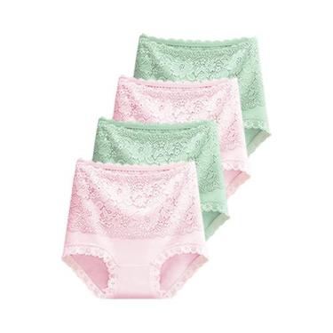 Imagem de Calcinhas De Renda De Cintura Alta Para Mulheres, Controle De Barriga,