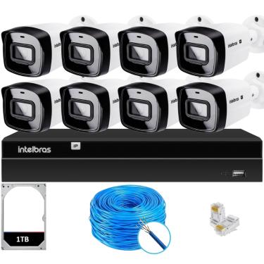 Imagem de Kit 8 Câmeras IP Vipc 1230B Intelbras NVD 1408P HD 1TB