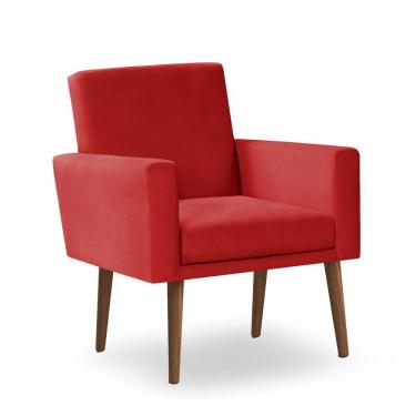 Imagem de Poltrona Decorativa Nina Suede Vermelho - Inova Decor