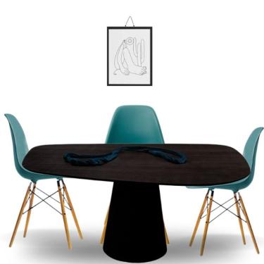 Imagem de Mesa Oval Organica Flower 140x90cm Em Ebano