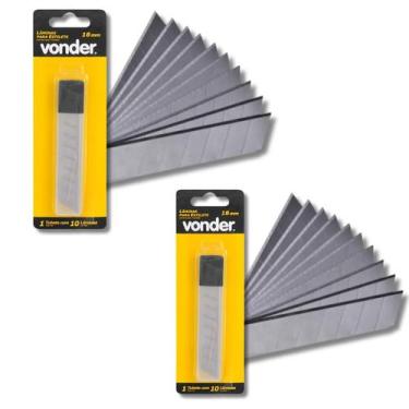 Imagem de Kit 20 Lâminas Estilete 18mm Segmentada 7 Divisões - Vonder