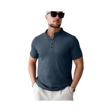 Imagem de Camisa Polo Masculina Casual De Negócios Com Estampa Floral Lisa, Resp