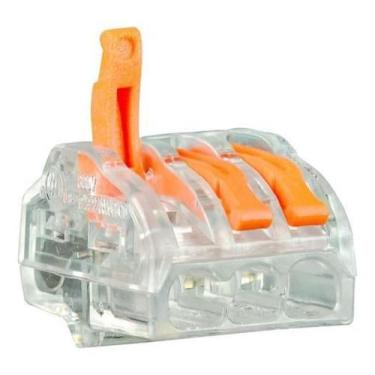 Imagem de Kit Conector Emenda Rápida Alavanca Borne 3 Fios - 15 Peças - Decorarm