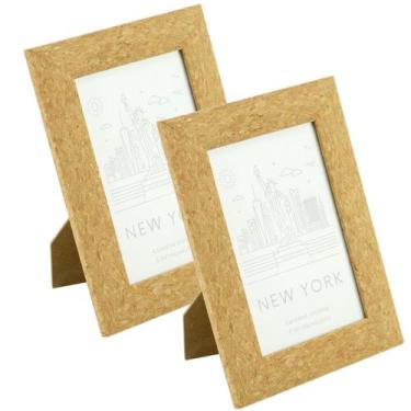 Imagem de Kit 2 Porta Retrato 10X15Cm Borda Cortiça - Livon