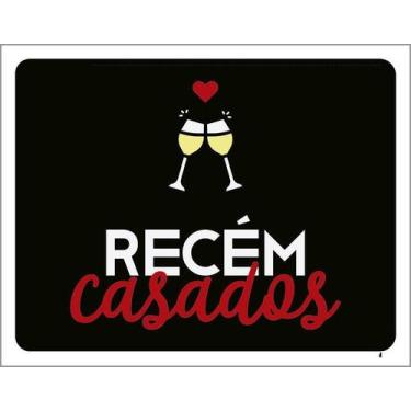 Imagem de Kit 5 Placa Acm Recem Casados 18X23 - Sinalizo