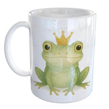 Imagem de Caneca Porcelana Sapo Príncipe Sapinho - Pense Canecas, Branco