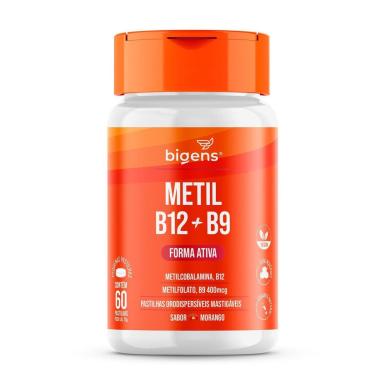 Imagem de Vitamina Metil B12 + Metil B9 Forma Ativa 60 Caps Mastigáveis - Bigens-Unissex