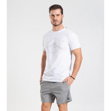 Imagem de Bermuda Masculina De Microfibra Sarjada Long Bong Cinza, M, Cinza