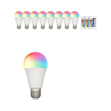 Imagem de Lâmpada LED RGBW Spotlight 10W A60 220V E27 Com Controle Remoto Infrav