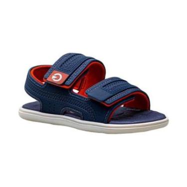 Imagem de Sandália Cinza, Azul e Vermelho Kids Malta Couro Sintético | Cartago-Masculino