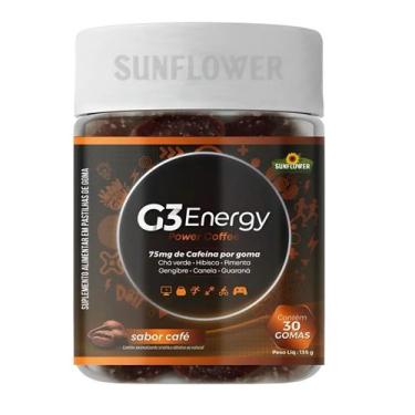 Imagem de G3 Energy Power Gummy 75mg De Cafeína 30 Gomas Sunflower