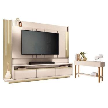 Imagem de Home Theater Montane Off White Champanhe Com Aparador Fiero Off White 