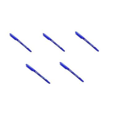 Imagem de 5 Unidades Caneta Marcador Permanente Ponta Dupla Azul 0.5/1.0 - Atopy
