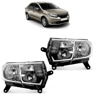 Imagem de Farol Dianteiro Logan 2014 A 2018 Sandero Máscara Negra - Automotive I
