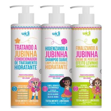 Imagem de Kit Jubinha Infantil Shampoo Condicionador E Creme Levinho - Wid care