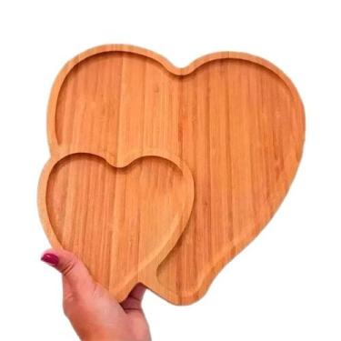 Imagem de Petisqueira 2 coracoes bambu 18,5x19,5 - Dolce Home