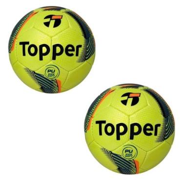 Imagem de Kit 02 Bola De Futebol Society Topper Sintético PRO, Amarelo, Azul, Ún
