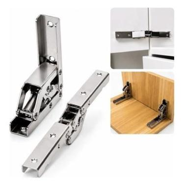 Imagem de Kit 2 Dobradiças Porta Armário Sem Perfuração 90 E 180 Graus - Fivor