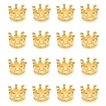 Imagem de 50 Unidades Acessórios De Bricolage Contas De Fiança Artesanais Diy Enfeites De Joias Contas De Rei Amuleto De Metal Artesanato De Joias Diy Charme Pingente Liga 3d Apêndice Coroa