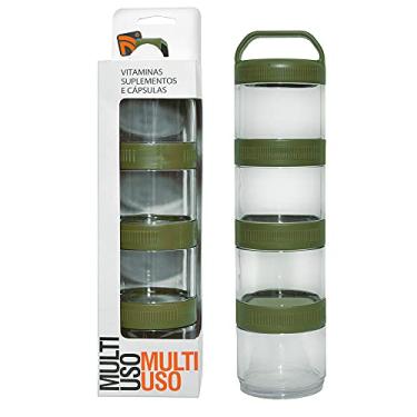 Imagem de Estojo Pote Multiuso para Suplementos, Frutas o Petiços, Verde, 4 unidades, Prottector, ref-0056.U/V